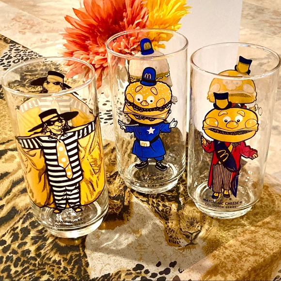 Vintage collectible McDonald’s Other - Vintage collectible McDonalds Big Mac Hamburglar drinking glasses 3 count